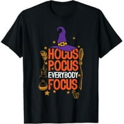 Witchy Halloween Hocus Pocus Everybody Focus Teacher Pumpkin T-Shirt